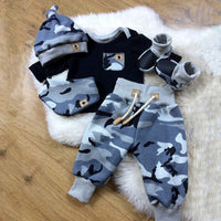 Blue Camouflage Baby Set